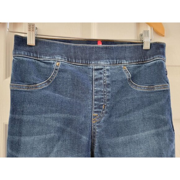 Spanx Blue Jean Flare cropped high waisted demin slimming size Medium 20231R - Picture 2 of 11